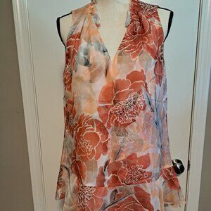 White House Black Market Floral Tunic Top